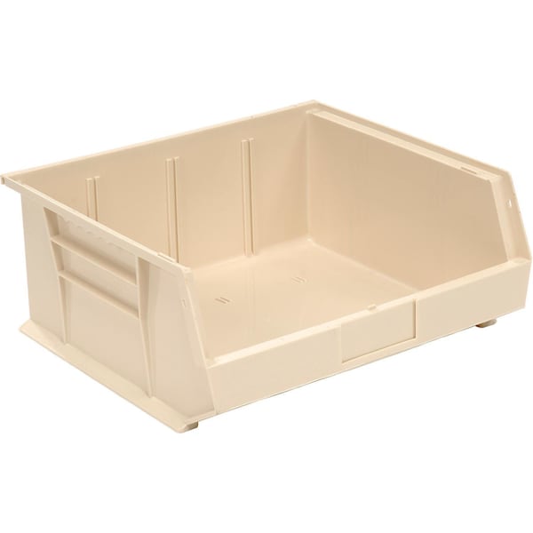 Hang & Stack Storage Bin, Plastic, Tan, 7 in H, 16-1/2 in W